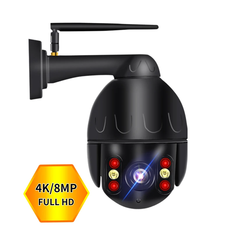 4K PTZ Cameras Outdoor Waterproof P2P Camara 8MP Color Night Vision Outdoor Security Wifi CCTV Auto Tracking 4K Network Camera