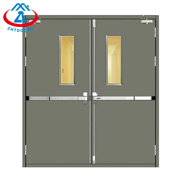 ZHTDOORS Outstanding supplier ulul approve 3 hours security fire rated solid core doors with vision panel