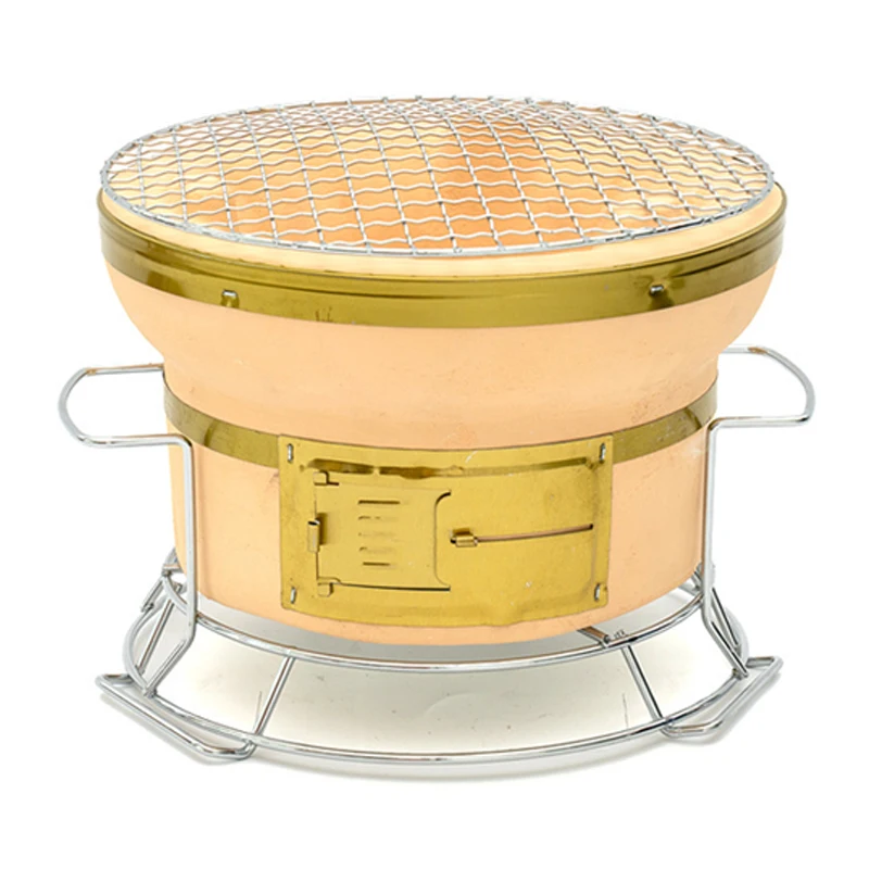 Japanese Style Restaurant Clay Round Hibachi Grill Tabletop Stove Table Top Charcoal BBQ Grill