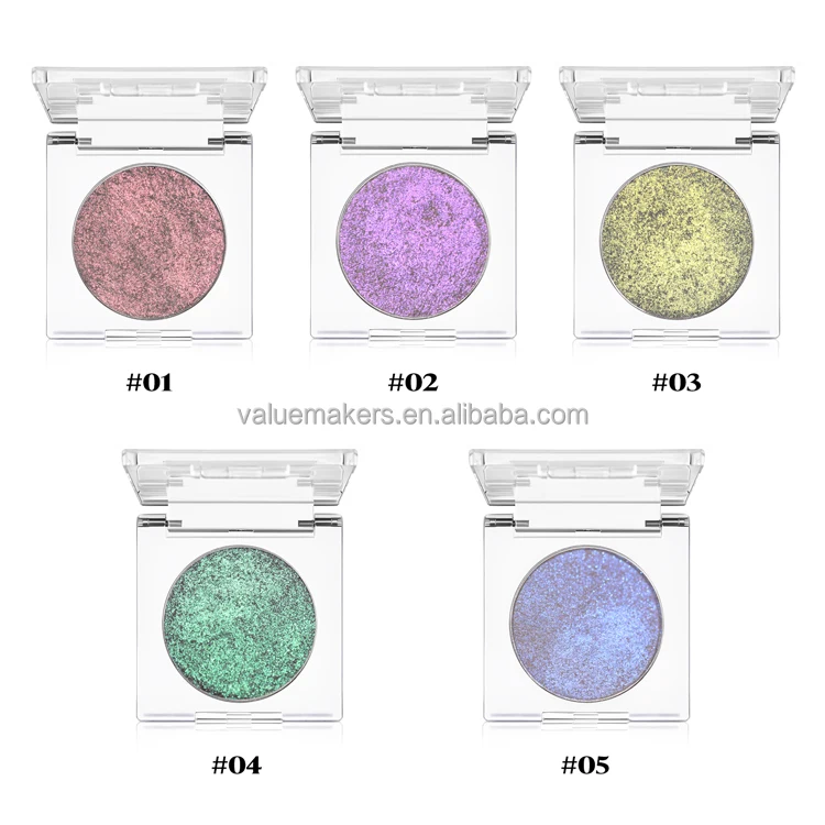 private label cruelty free face highlighter Chameleon Holographic shimmer press powder highlighter high pigmented  face make up