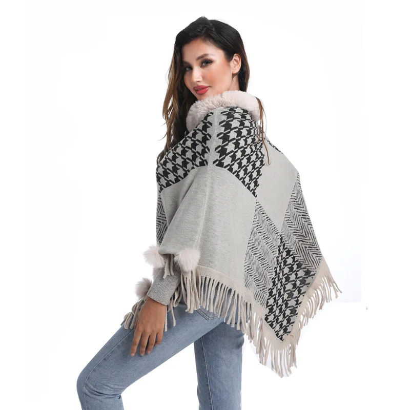 Gorgeous Fur Capes Fashion Elegant Cashmere Greatcoat For Women  Thick Warm Winter Women Cape Supplier Wholesale