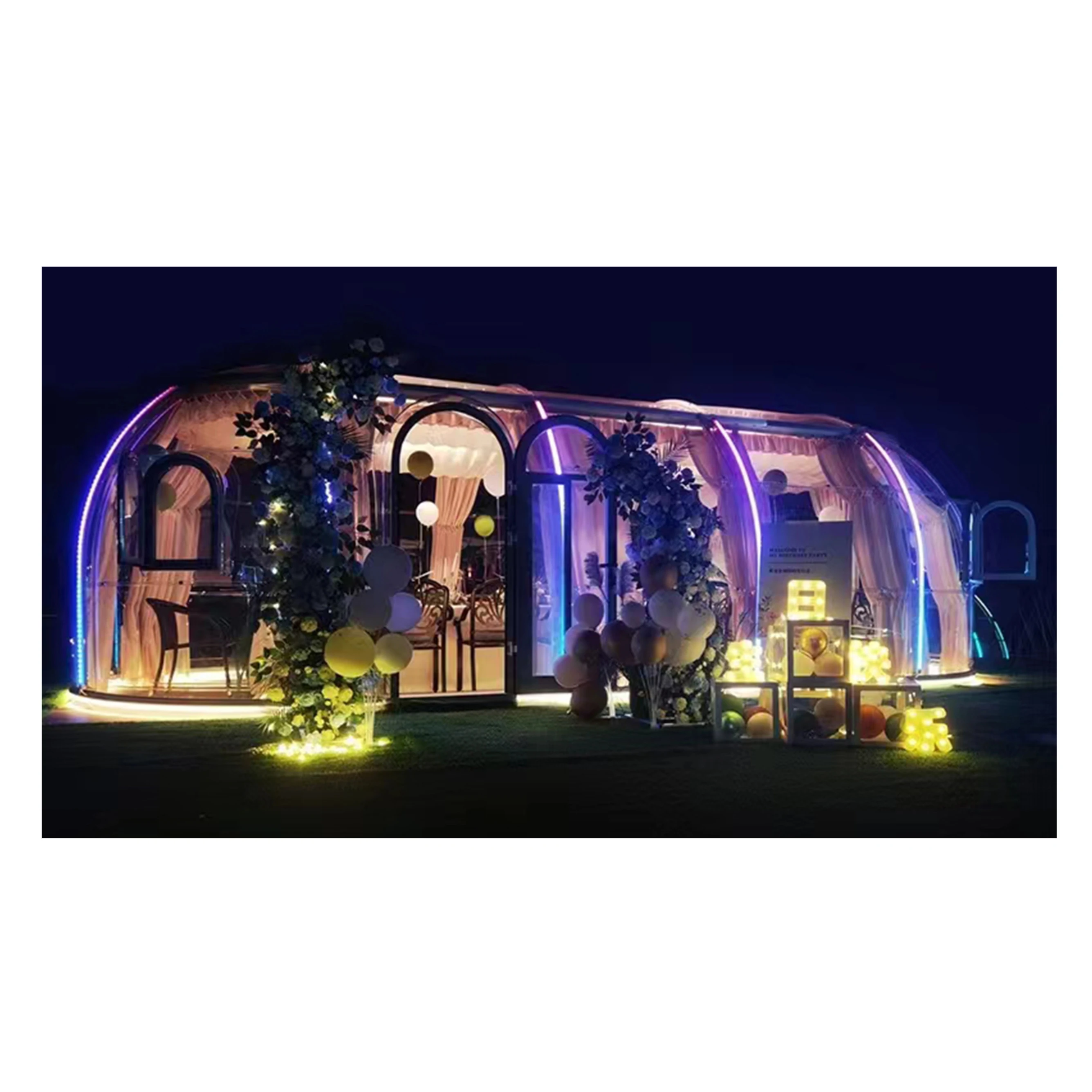 fully transparent Transparent Polycarbonate Plastic Tent camping area Hotel Bubble Room Dome House