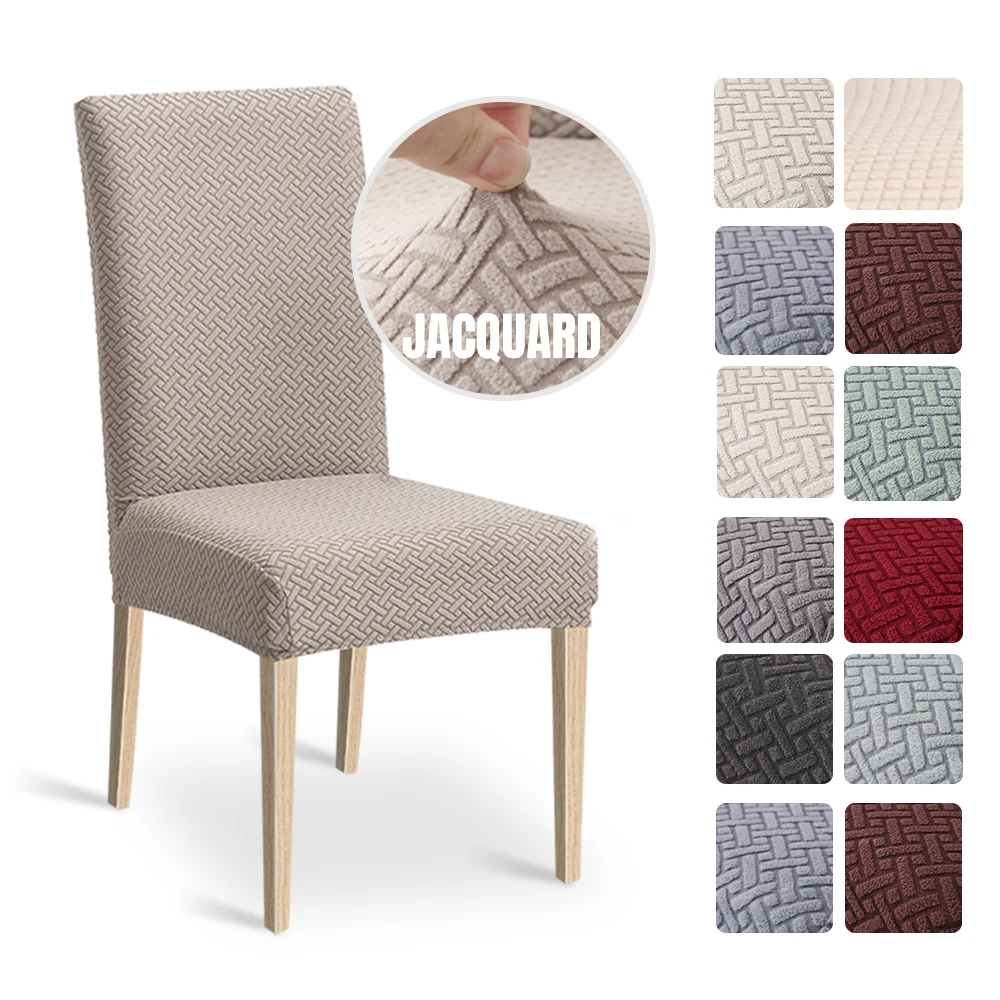 AliExpress Dining Chair Cover Jacquard Spandex Slipcover Protector Case Stretch for Kitchen Chair Seat Hotel Banquet Elastic