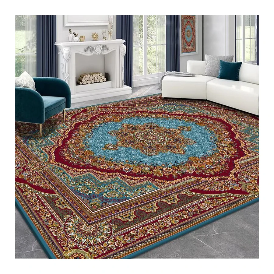 Eco-ami made in china vin rouge motif de fleur rectangle doux cachemire tapis haut de gamme