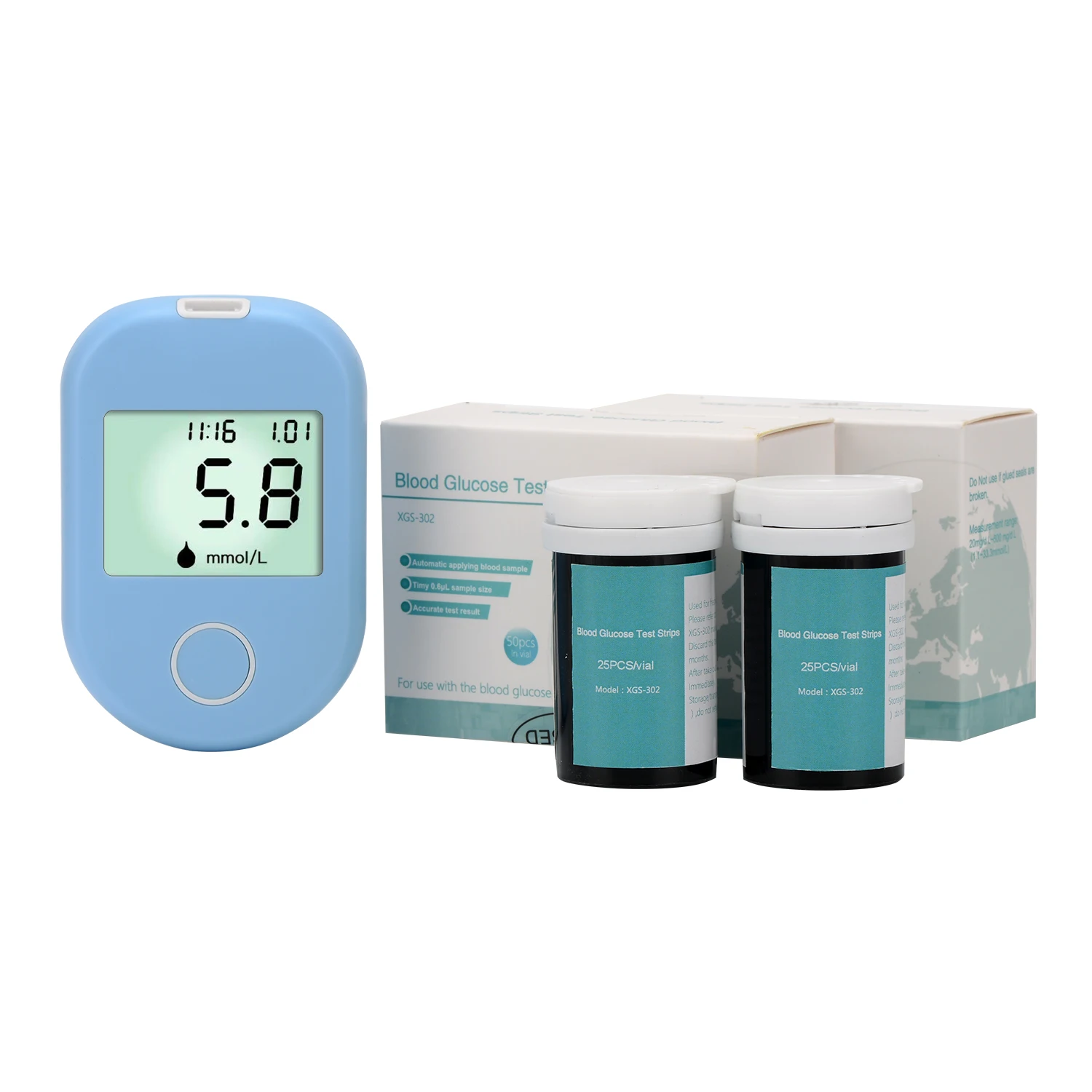 Hot selling Portable Home Use Measurement Diabetic Blood Glucose Meter With CE Approval