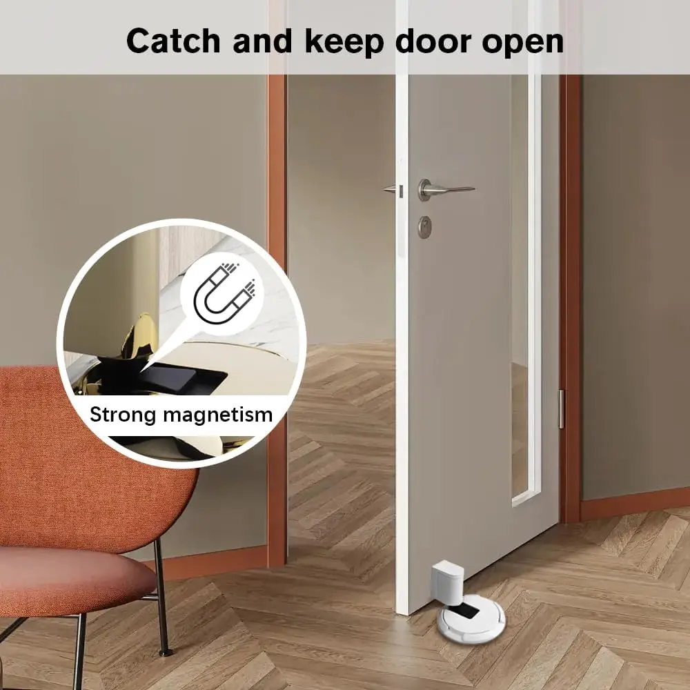 Magnetic Door Stopper Punch-Free Mechanical Silent Floor Door Stop Heavy Duty Adjustable Door Stop