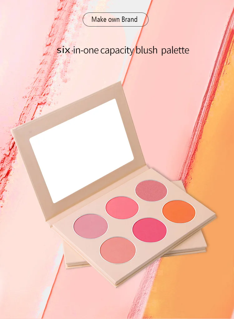 Customize Blush Palette Private Label Cosmetic Makeup Blusher 6 Colors Blush Palette