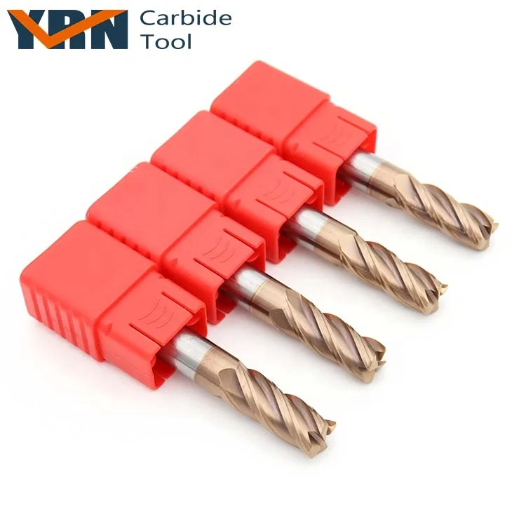 YRN 4F-D4x50mm Tungsten Carbide End Mill High Quality HRC55 Corner Radius Milling Cutter