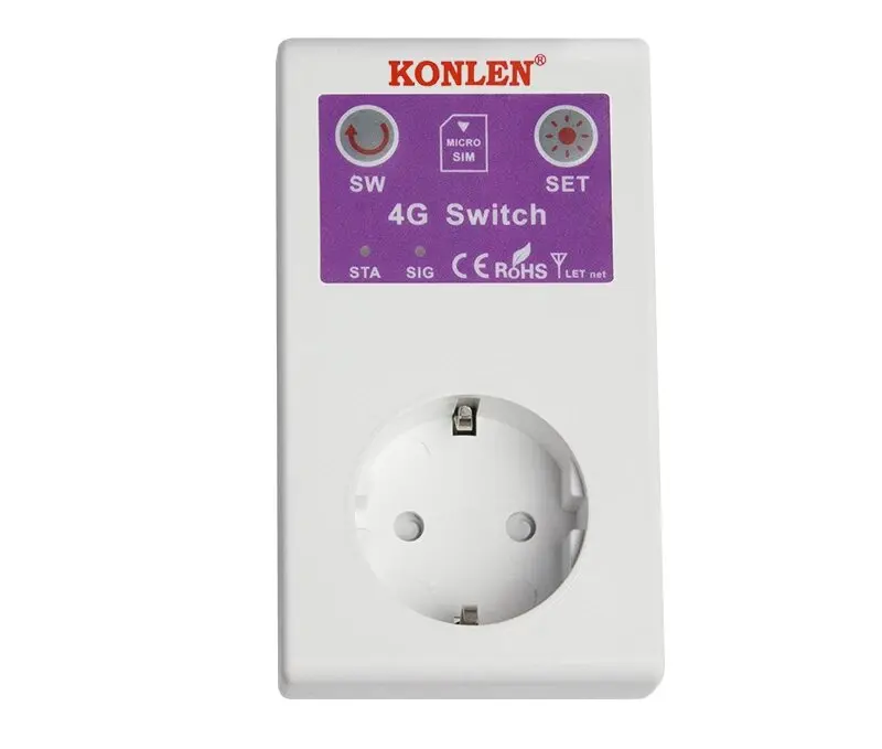 4G LTE Power Socket EU Smart Plug GSM SMS Remote Control Temperature Sensor Switch Outlet 16A Home Appliance Relay Controller