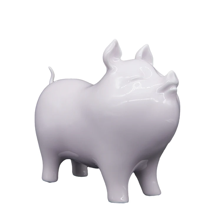 
THE SHOUTER Wholesale Cheap Discount Pink Funny Pig Ceramic pig statue ceramic animal figurine 