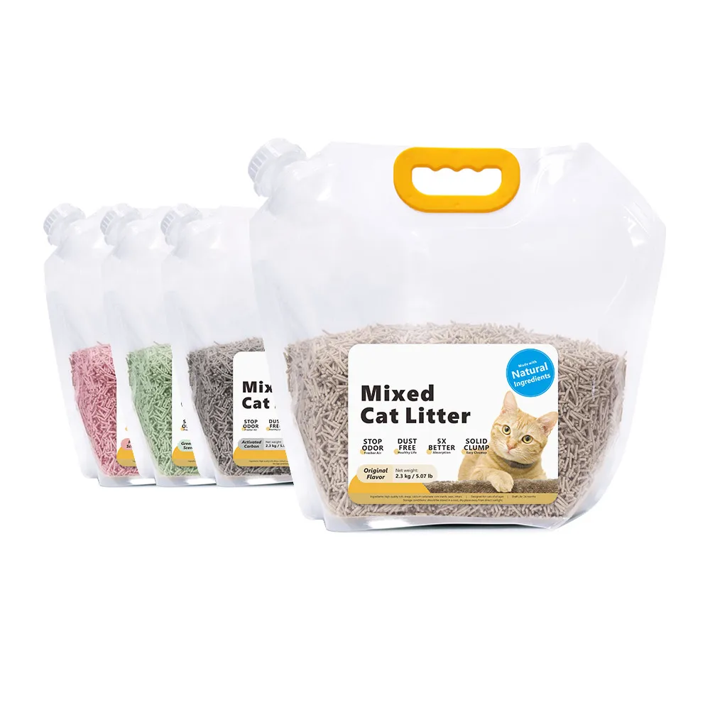 Индивидуальный изготовитель, 6-литровый Многофункциональный безпыльный кошачий Наполнитель из смешанного бентонита, тофу