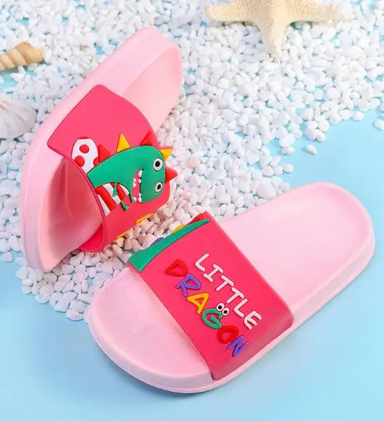 Wholesale Cartoon Kids Girls Boys Dinosaur Printed Indoor Slippers Summer Outdoor Bathroom Sandals Shoes slippers for children