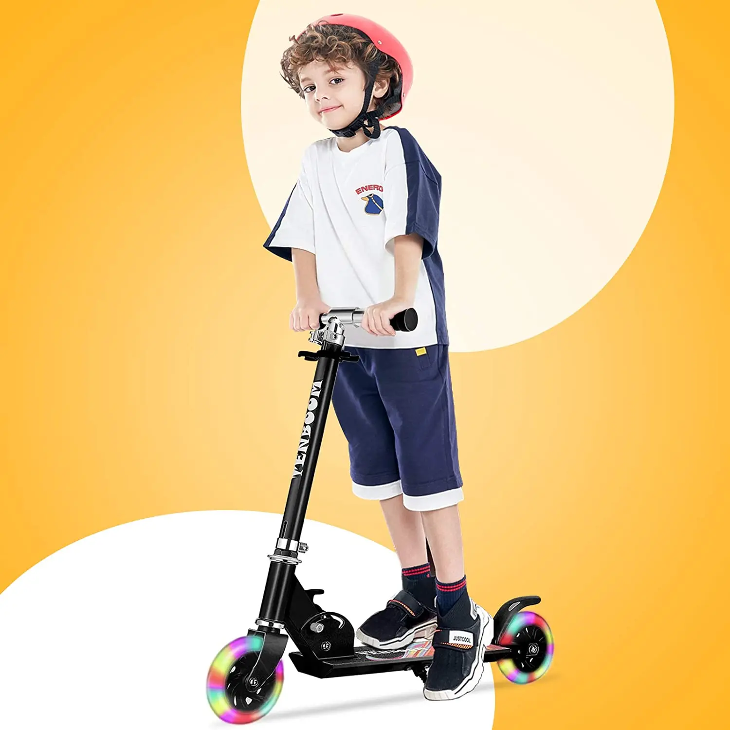 Factory price kid scooter aluminum 2 wheel child folding adjustable electric kid kick scooter with pu flashing
