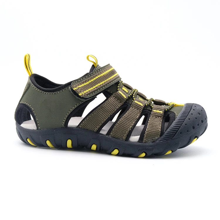 
Pig skin Special Webbing Kids Outdoor Kid Pu Sport Leather Sandal Toe Closed Shoes 