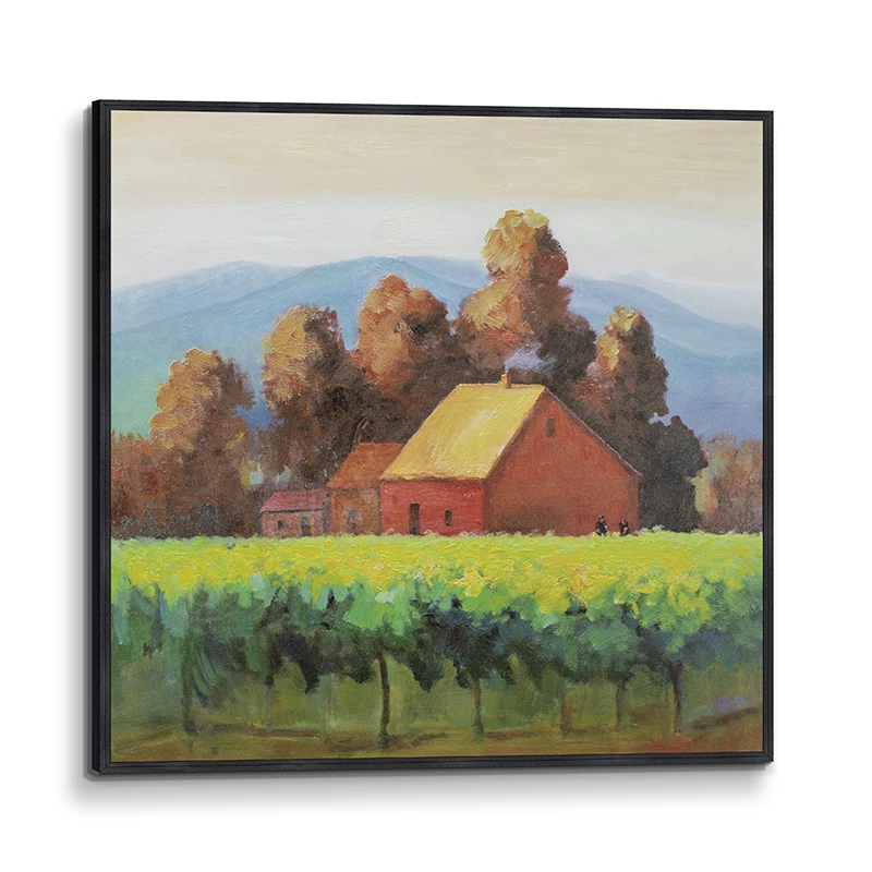 Red Farmhouse Famous painting canvas Fantastic Romantic Hand Painted Oil Painting for Living Room Deco on canvas 3D paint wall