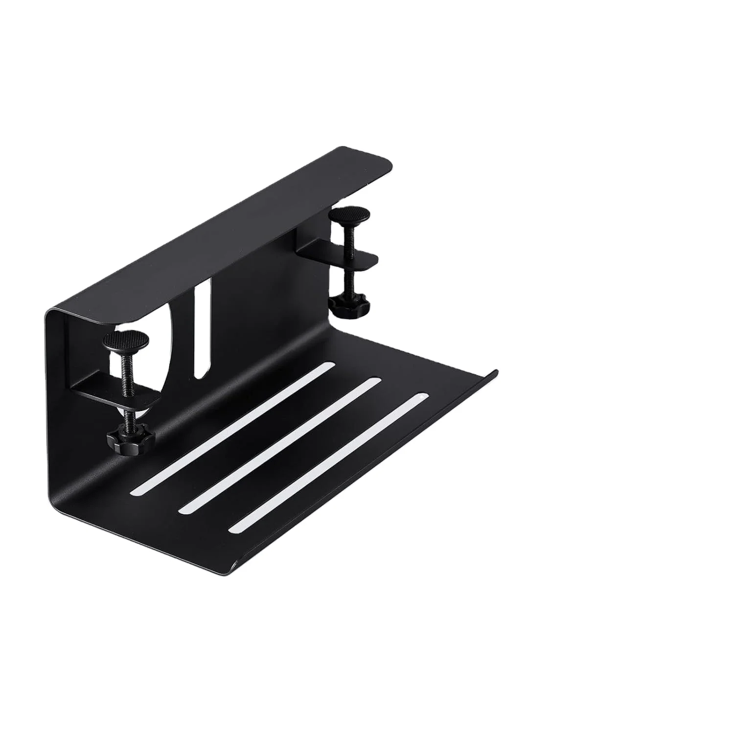 2024 New Item Office and Home Metal Side Desk Laptop Holder Clamp Standing Desk Cable Organizer No Drill Cable Raceway