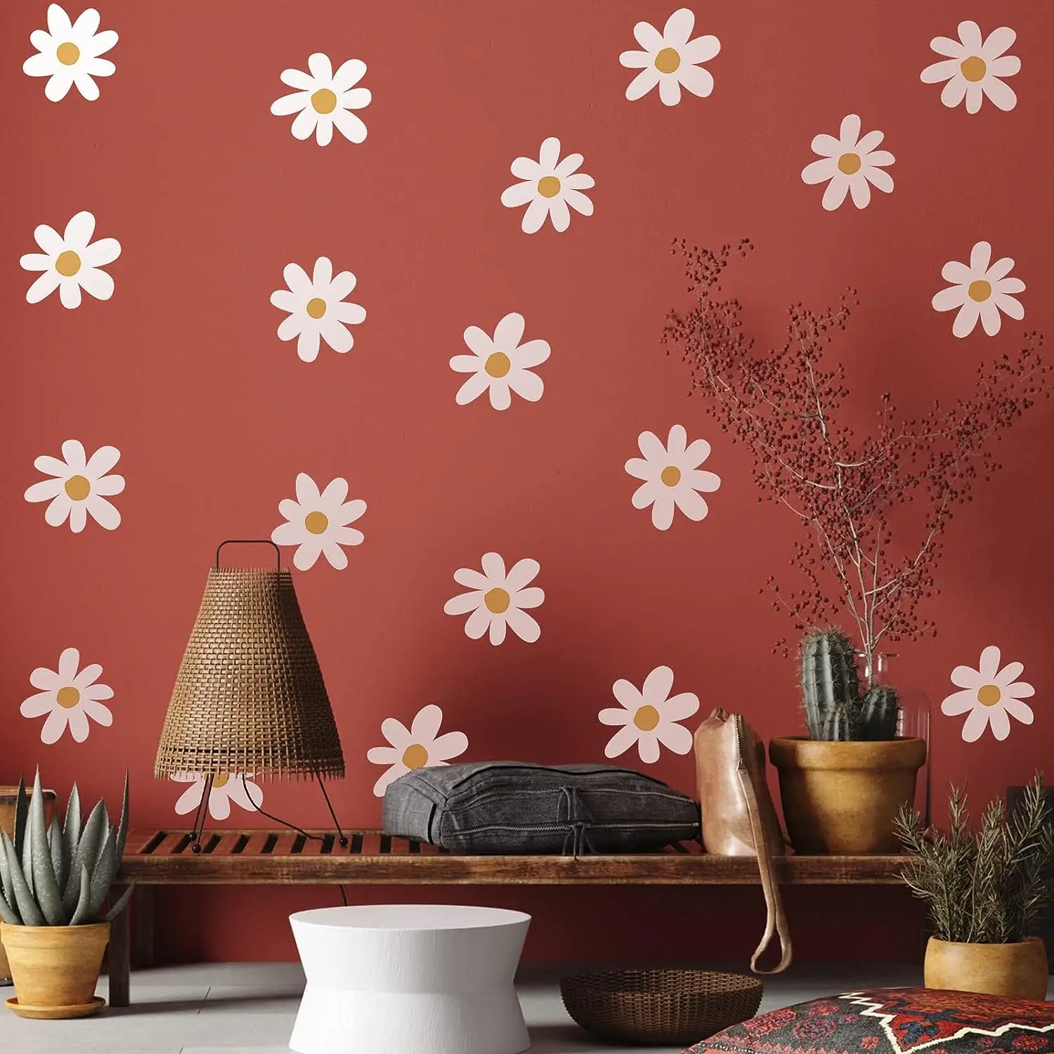 Daisy Wall Decal Flower Vinyl Wall Decals Floral Decals Peel and Stick Daisy Stickers for Kids Nursery Wall Art Bedroom