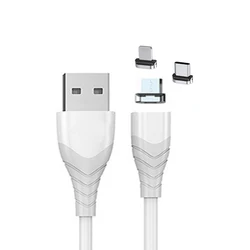 safty 3 In 1 charging cable liquid soft rubber Magnetic Cable USB cable with micro-USB type C ios plug