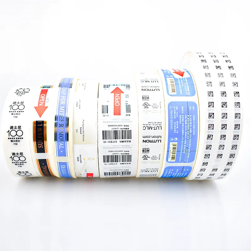 Customized black and white 2D barcodes and graphic labels in various sizes