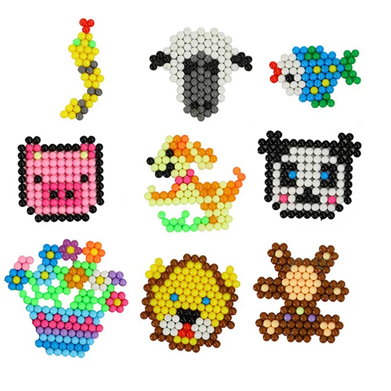 20 Colors Boxed Water Fuse Beads Kit Diy Cartoon Animal Plastic Educational Toys Water Mist Beads Set For Kids