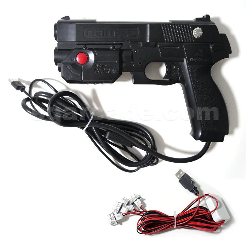 Time Crisis 1 PS1 световой пистолет модифицированный для USB-игры используется ПК со светодиодным датчиком аркадная игра своими руками