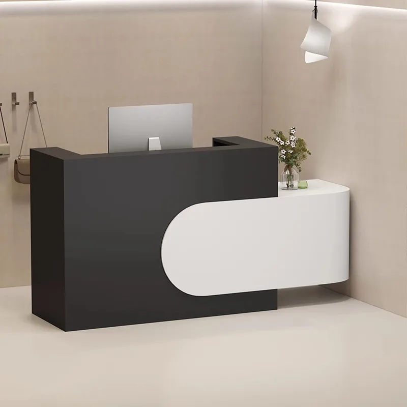 Reception table bureau beauty salon commercial office furniture curved reception desk hotel front desk reception counter