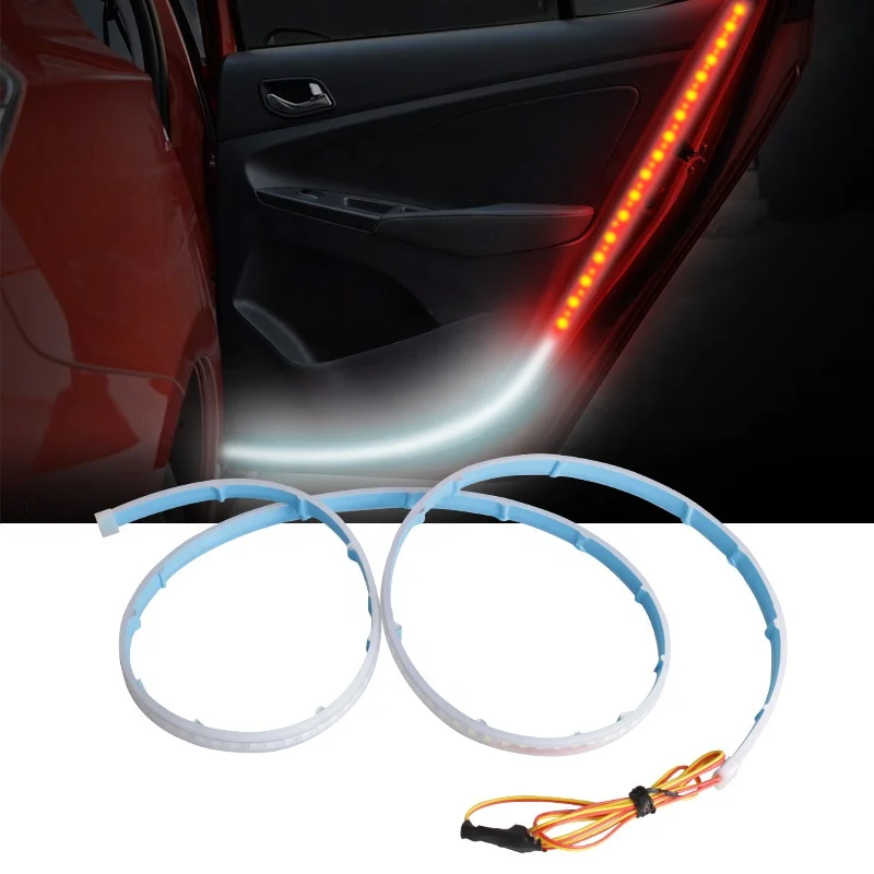 HAIZG car led flexible led strip light open car door warning flash signal led strip light car door warning led drl lights