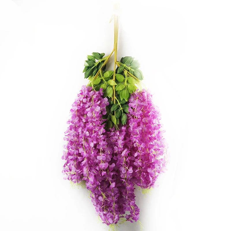 Wholesale Wedding Arch Hanging Decorative Faux Artificial Flower Wisteria Garland Vine Silk Artificial Flower Wisteria