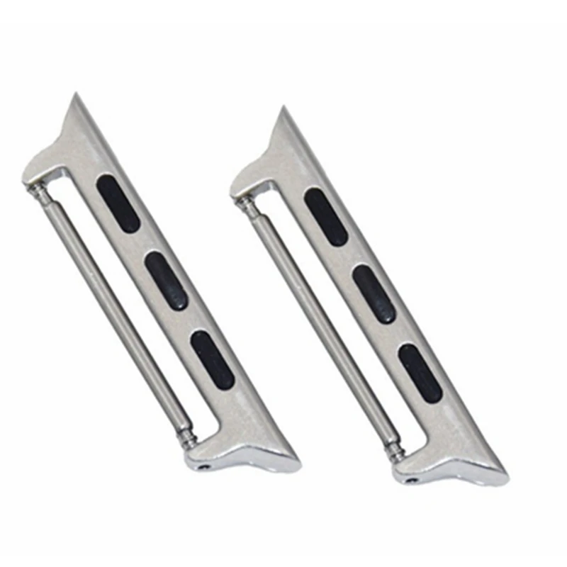 for Apple Watch Band Adapter 316L Stainless Steel Spring Bar Metal Clasp for Apple Watch 38mm 40mm 42mm 44mm silver connector