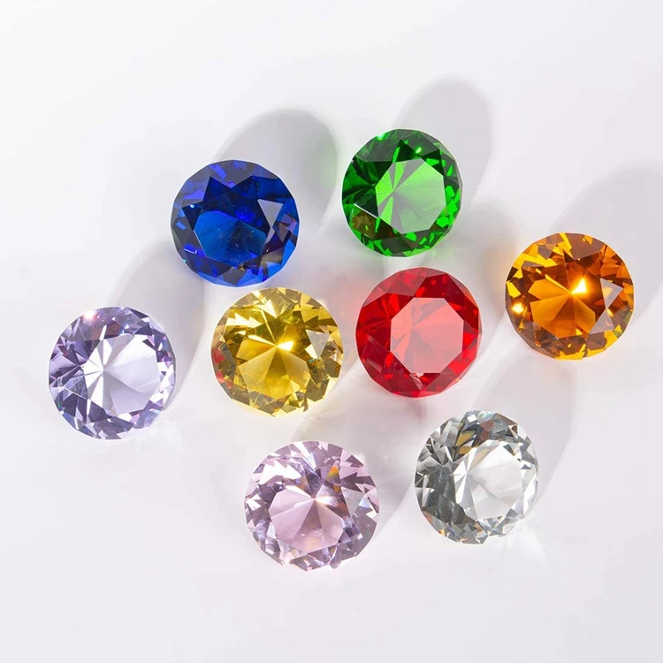 64mm Multicolor Glass Diamond Crystal Decoration Crafts For Home Diamonds Art Crystal Crafts Home Decor Decorations