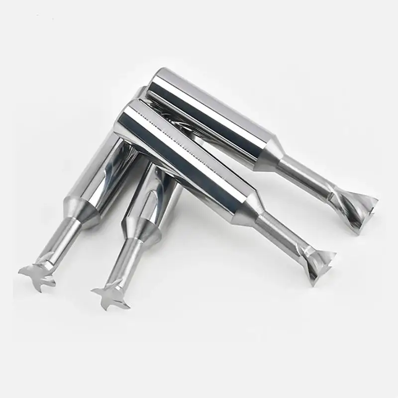 T-shaped Dovetail End Mill Solid Tungsten Carbide Endmills Milling Cutter 45 60 Degree Chamfer CNC Tool Lathe Router Bit