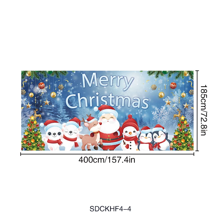 Christmas Garage Door Banner 6 x 13 ft Large Merry Christmas Backdrop Decorations For Outdoor Indoor Home Wall Photo Background