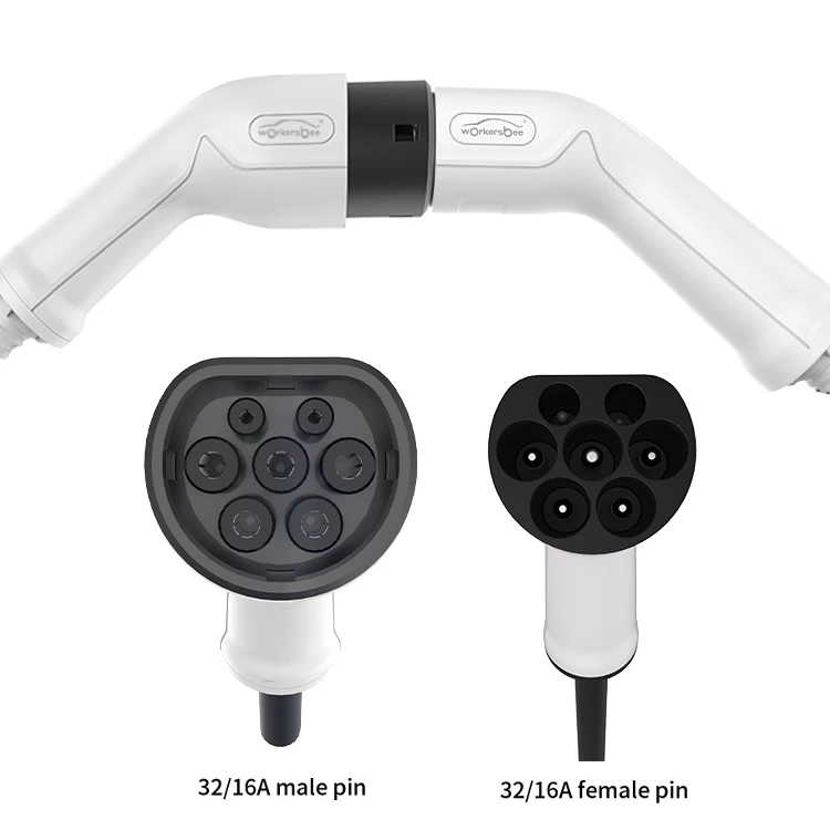 16A Three  Phase 11kw Workersbee IEC62196 5 Meter New Energy Car Charging Cable   Type 2 to Type 2 EV Charger Cable