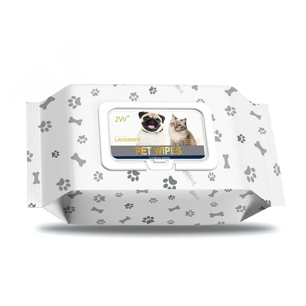 In Stock Factory Price Custom private label Pet Wipes Portable Non-Woven Material Dog Clean Oem flushable  Pet Wipes