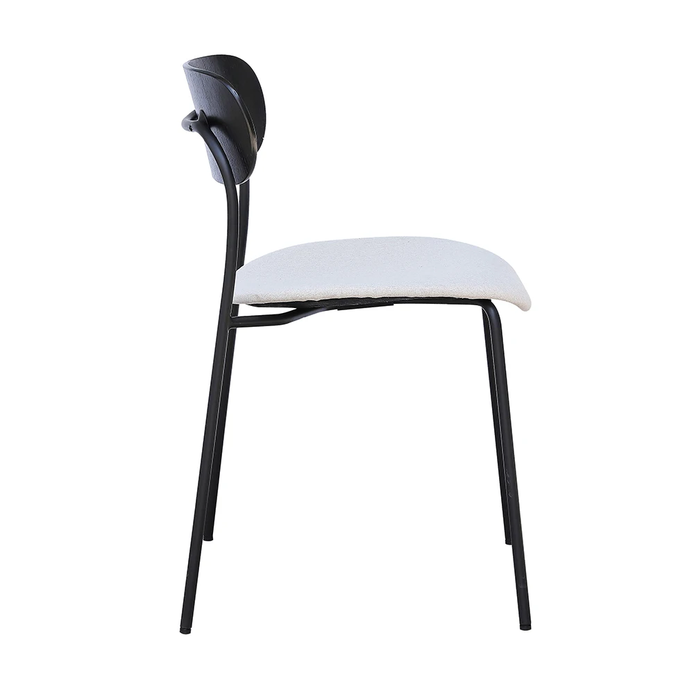 Hot-Sale Nordic Design Dining Chair Bentwood Seat Metal Frame Dining Chair