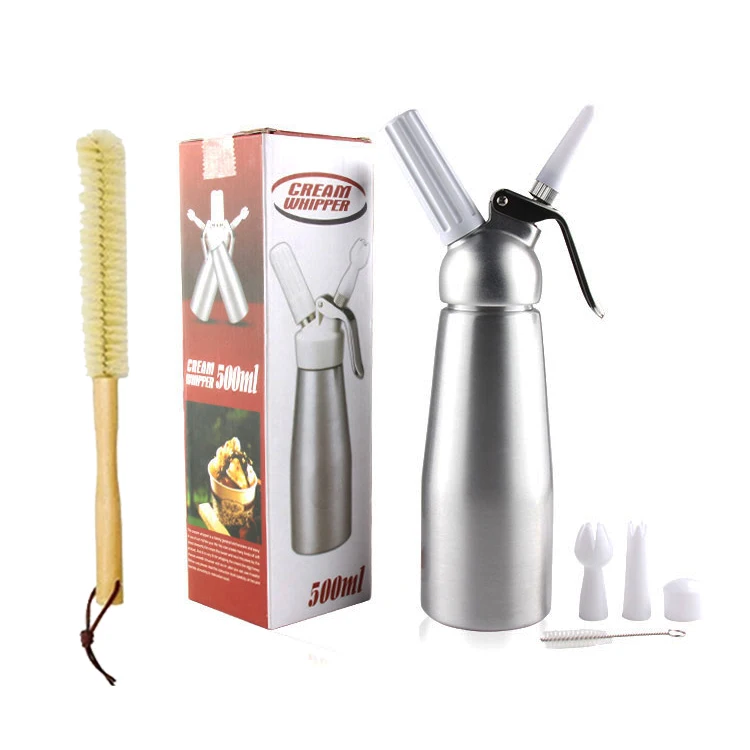 Professional Aluminum Cream Whipper, Leak-Free Whipped Cream Dispenser With 3 Nozzles and Holder Homemade Deilcious Dessert Tool