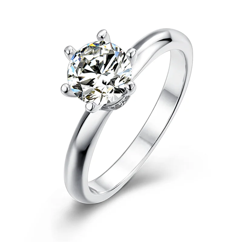 
Fast shipping Luxury Women Brilliant Cut Moissanite Ring 925 Sterling Silver 