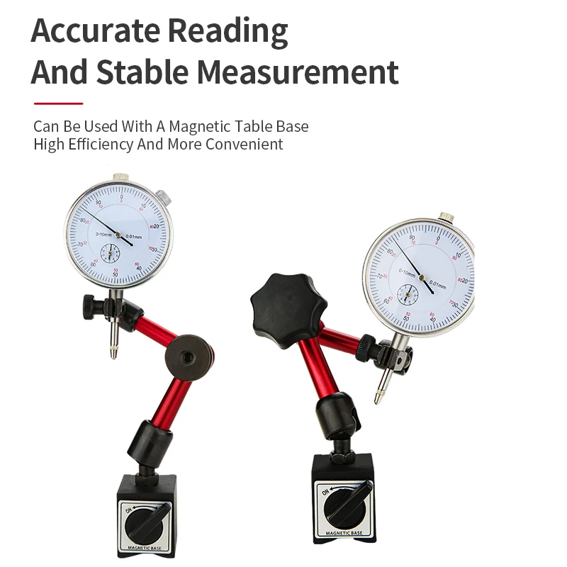 Dial Indicator Gauge 0-10mm Meter Precise 0.01mm Resolution Concentricity Test Mesure Instrument Tool Dial Gauge Indicator