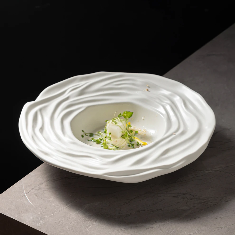 Отель Vaisselle западное Ретро Piatto Assiette фарфоровая тарелка бежевая посуда для ресторана керамическая Rustica Pratos