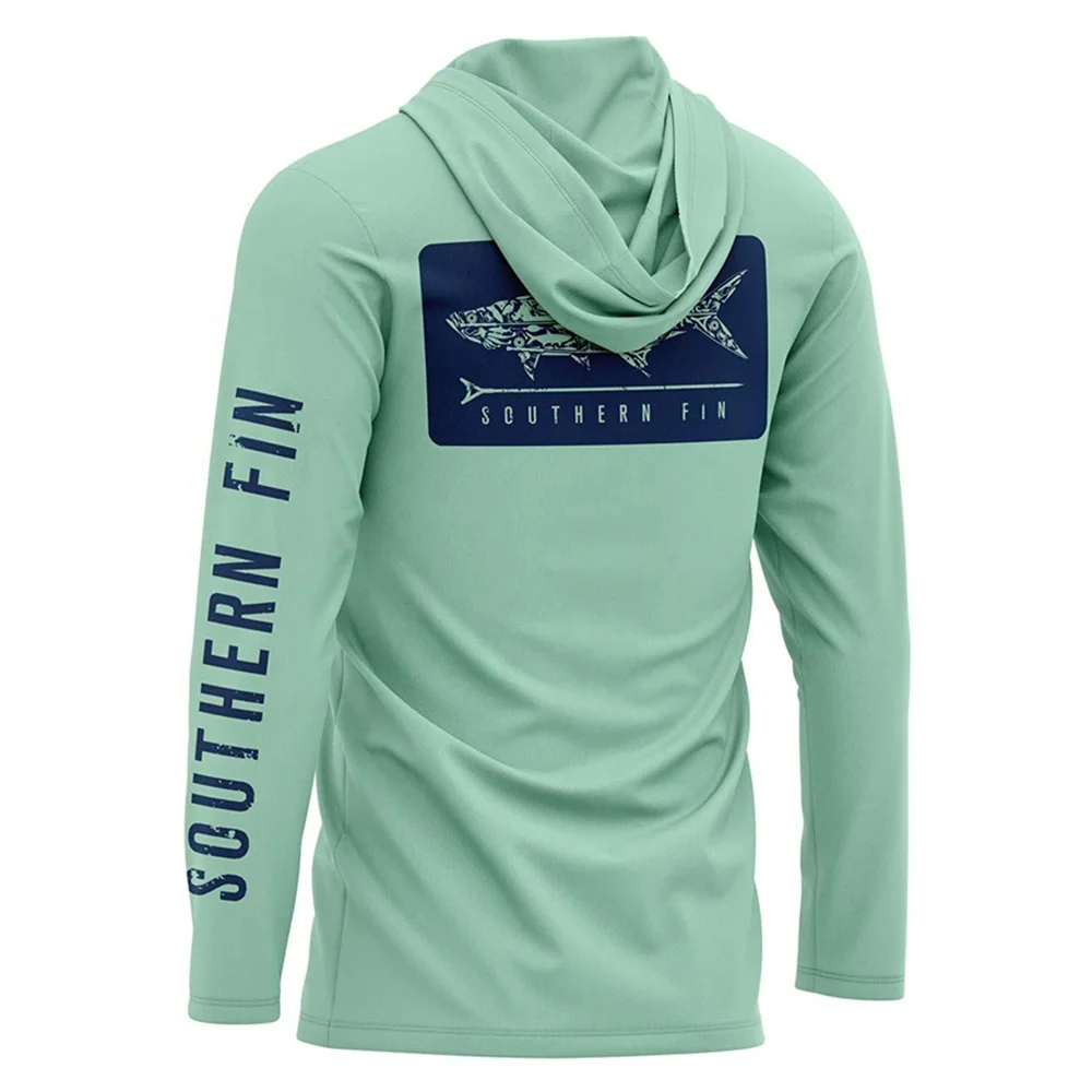 Quick dry long sleeve custom performance uv mens uv protection fishing hoodies clothing fishing shirts long sleeve with hoodies