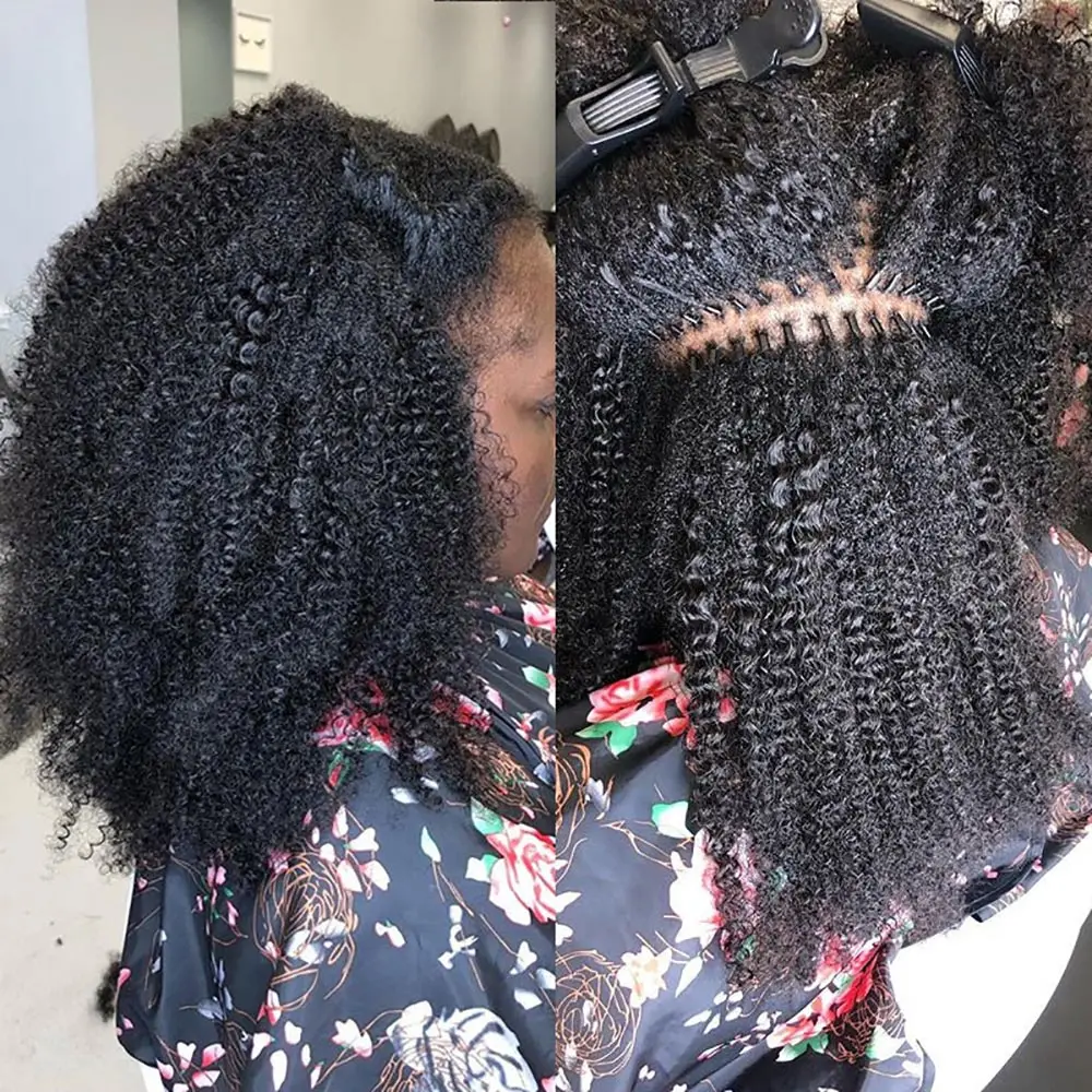 3B 3C Natural Black Color Afro Brazilian Virgin Hair I Tip Hair Extensions Human Hair Kinky Curly