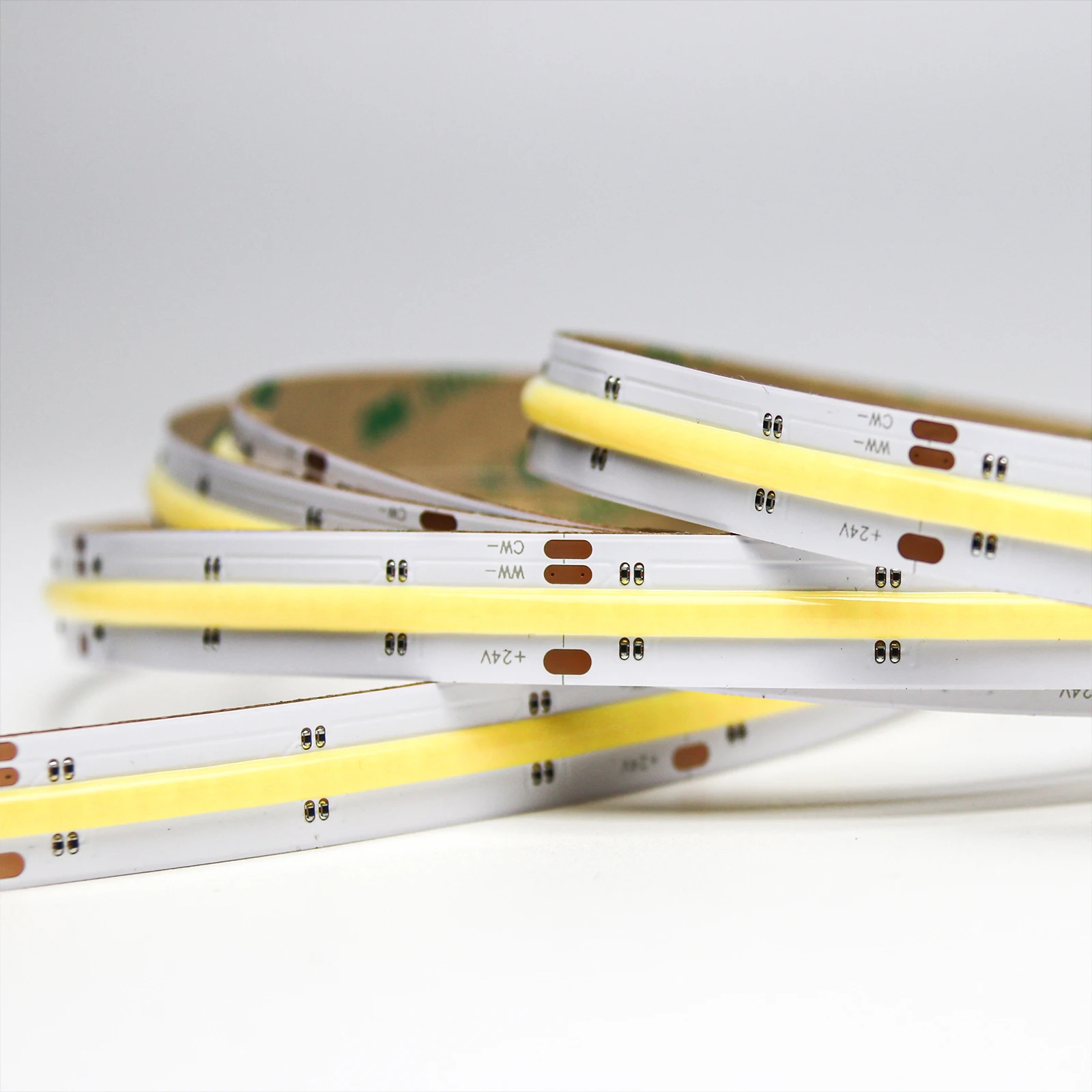 COB CCT bicolor  tunable white led strip DC12V DC24V Cuttable Indoor Lighting Flexible COB LED Strip Light