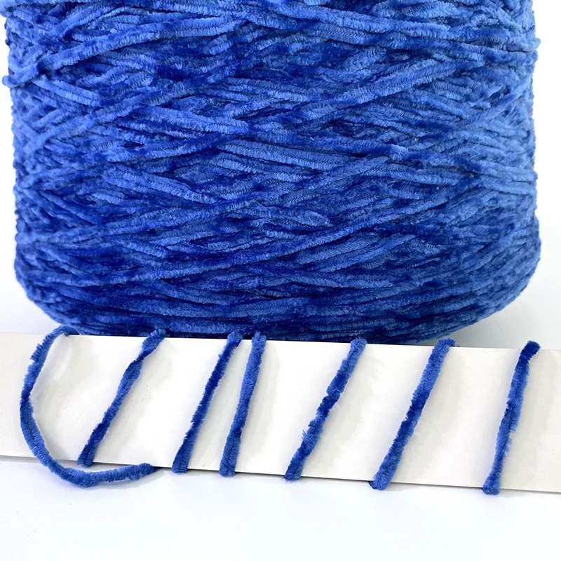 2.5Nm glossy cotton weaving crochet flat knitting machine dyed fancy chunky 100% polyester textile chenille yarn