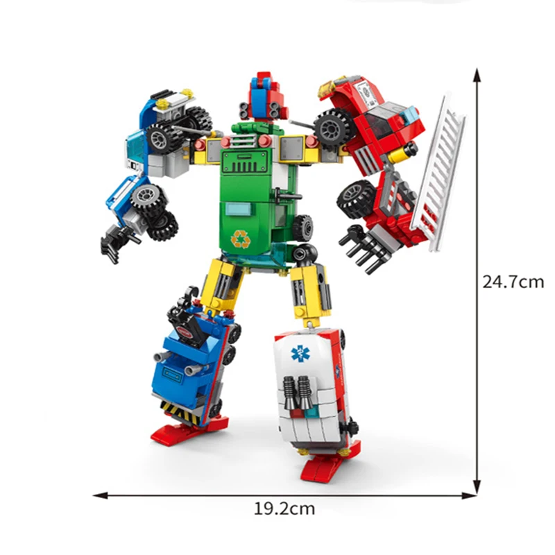 6-in-1Urban Mech robots Bricks Assemble Toys Building Block Educational car Building Block Set For Children