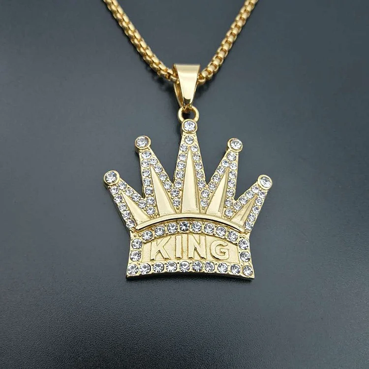 Невыцветающее ювелирное изделие с покрытием из поливинилхлорида 18K кулон короны нержавеющей стали индивидуальное ожерелье бриллиантами для мужчин