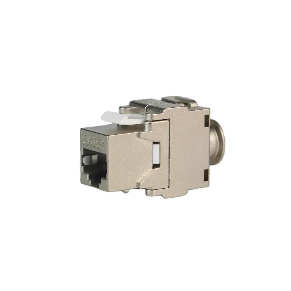 Toolless CAT6A keystone jack FTP shielded network module Zinc Alloy RJ45 8P8C  cat6a keystone jack