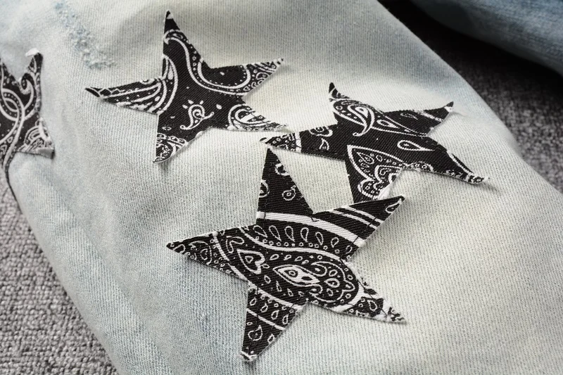 Rts For 825 Dropshipping high street tapered wholesale mens ripped jeans