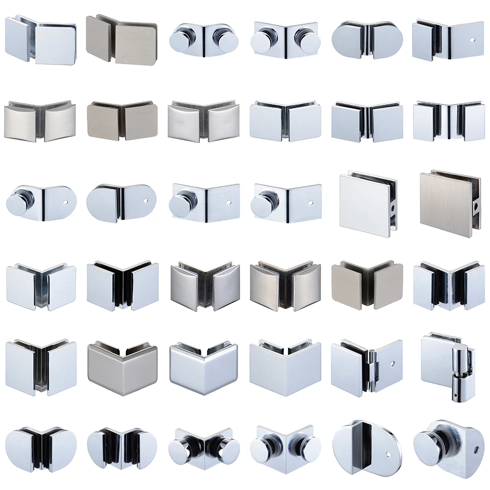 135 Degree Wall Mount Frameless Glass Door Bathroom Clip 90 Degree Solid Brass Shower Door Clamp
