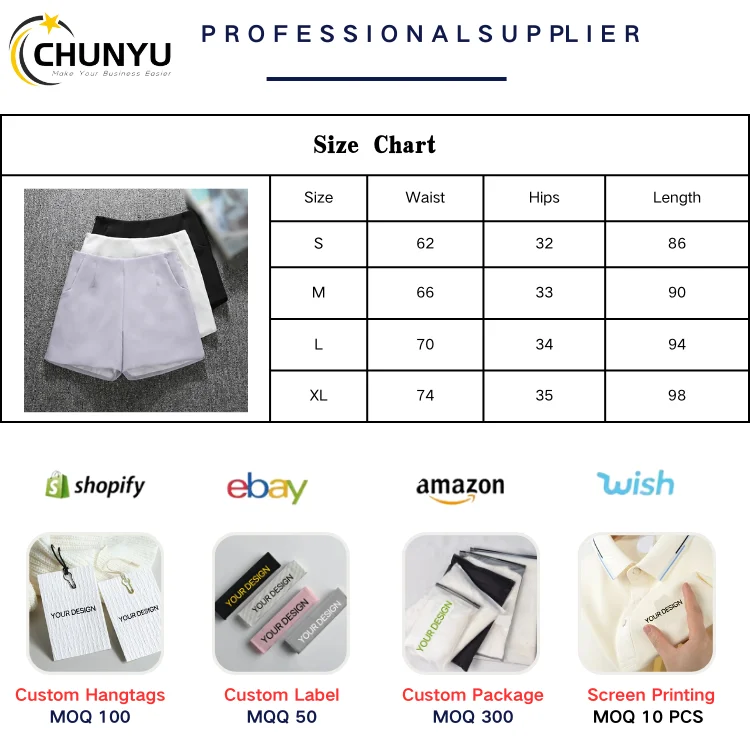 Wholesale New Fashion Women Hot Suit Shorts Pants Solid Color Lady Slim A-line All-match Summer Black Casual Suit Shorts