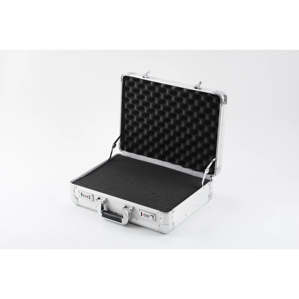 GLARY portable aluminum briefcase hard sided briefcase laptop storage case office business attache travel case